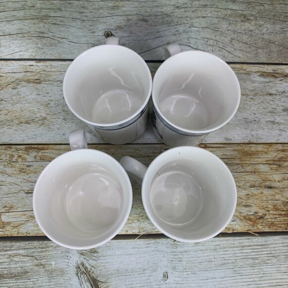 Totally Today COASTAL LIGHTHOUSE Center & Rim Stoneware 8 oz Cups Mugs Set of 4 - Picture 5 of 8
